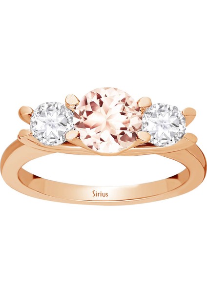 Morganite ve Beyaz Topaz Taşlı Tria Yüzük 0402R0035 fiyatları