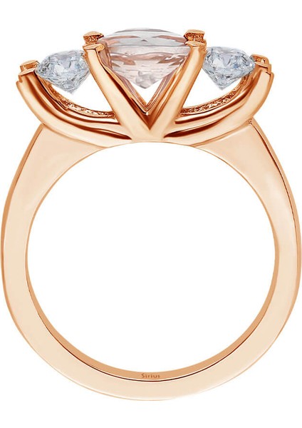 Morganite ve Beyaz Topaz Taşlı Tria Yüzük 0402R0035 modelleri