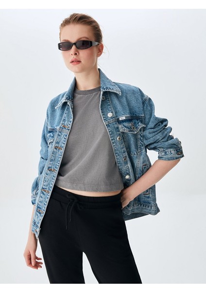 KadınSoluk Efektli Koyu Grı T-shırt fiyatları