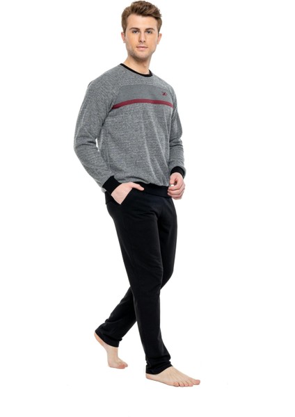 3934 Erkek Yuvarlak Yaka Pijama Takımı