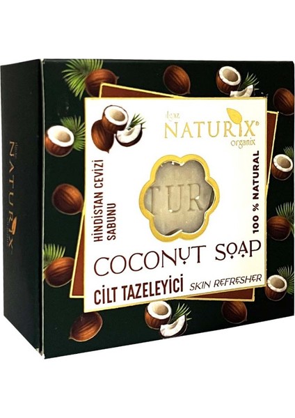 Natural Hindistan Cevizi Sabunu Cilt Tazeleyici Sivilce Siyah Nokta Karşıtı Coconut Soap 125 gr