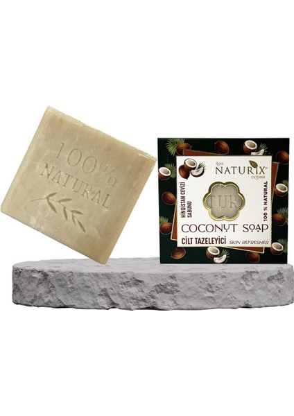 Natural Hindistan Cevizi Sabunu Cilt Tazeleyici Sivilce Siyah Nokta Karşıtı Coconut Soap 125 gr