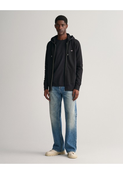 Erkek Siyah Regular Fit Kapüşonlu Sweatshirt 2007059.5 fırsatları