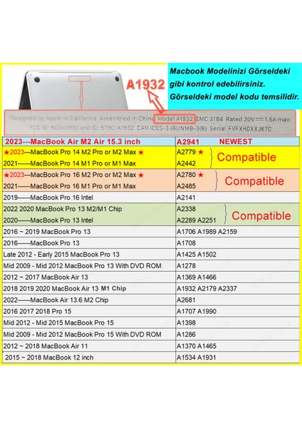 Macbook 2023 M2 Pro 16 A2780 Shell Rubber Sert Kapak Kılıf - AL3372