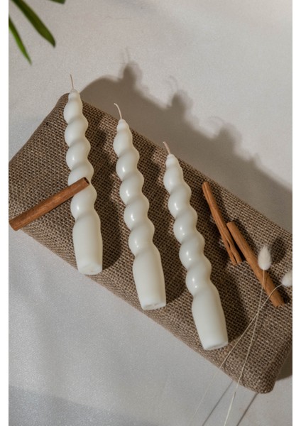 Burgu Şamdan 2'li Set Mum Dekoratif Kokulu Doğal % 100 Soya Wax modelleri