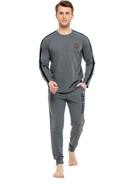 3930 Erkek Yuvarlak Yaka Pijama Takımı