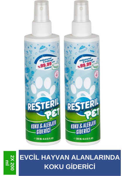 Resteril Hiyen Spreyi Pet 2x200ml Kedi Oyuncakları Tırmalama Tahtası Köpek Ağızlığı