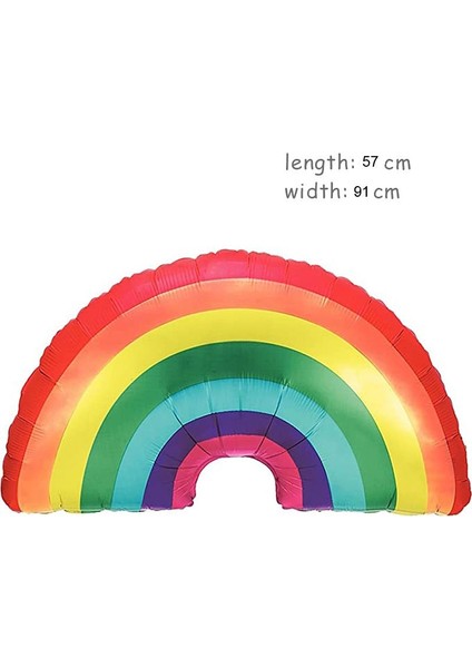 Rainbow Gökkuşağı Şeklinde Folyo Balon 7 Renk 91 x 57 cm 1 Adet Hawa