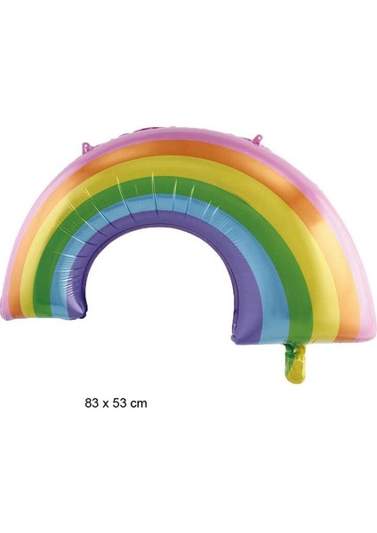 Rainbow Gökkuşağı Şeklinde Folyo Balon 7 Renk 83 x 55 cm 1 Adet Hawa