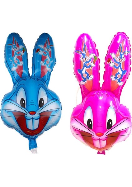 Süpershape 75 cm Bugs Bunny Tavşan Pembe Mavi Renk Folyo Balon 2 Adet