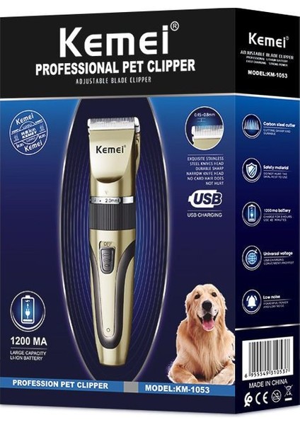 Pet Elektrikli Saç Kesme Makinesi Şarj Edilebilir Saç Itici Kedi Köpek Tıraş Makinesi (Yurt Dışından)