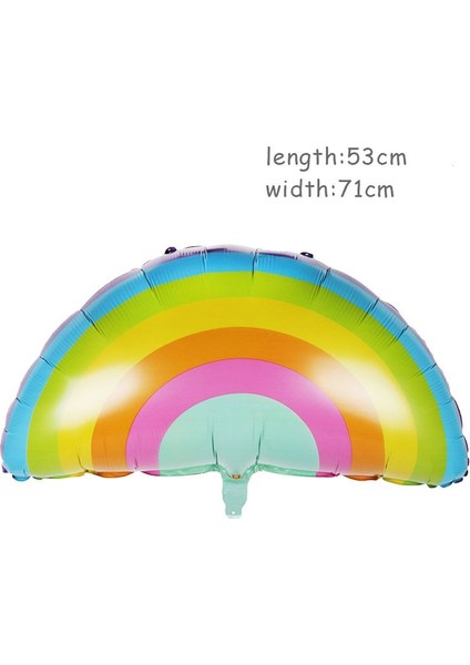 Rainbow Gökkuşağı Şeklinde Folyo Balon 7 Makaron Renk 71 x 53 cm 1 Adet Hawa