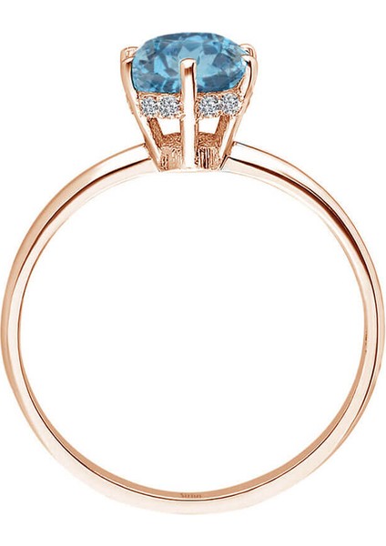 Pırlanta ve London Blue Topaz Taşlı Rosetta Yüzük 0402R0040 modelleri