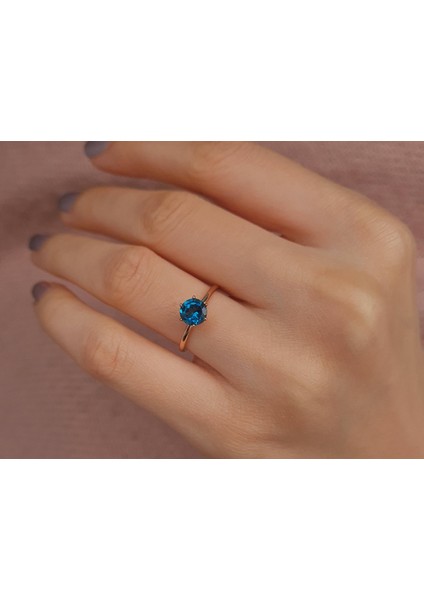 Pırlanta ve London Blue Topaz Taşlı Rosetta Yüzük 0402R0040 fırsatları