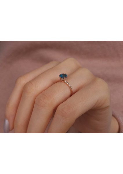 Pırlanta ve London Blue Topaz Taşlı Rosetta Yüzük 0402R0040 indirimleri