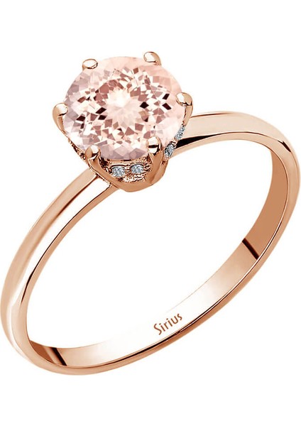 Pırlanta ve Morganite Taşlı Malaga Yüzük 0402R0039