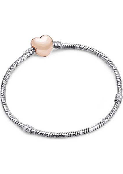 Charm Uyumlu Pave Taşlı Kalp Bayan Gümüş Kaplama Bileklik fiyatları