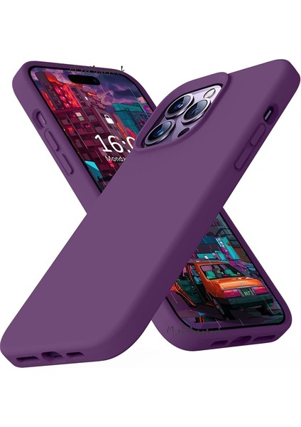 Apple Iphone 15 Pro Max Kılıf Kamera Çıkıntılı Içi Kadife Süet Yumuşak Lansman Renkli Silikon Grade Liquid Kapak
