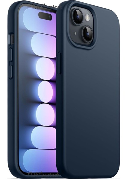 Apple Iphone 15 Kılıf Kamera Çıkıntılı Içi Kadife Süet Yumuşak Lansman Renkli Silikon Grade Liquid Kapak