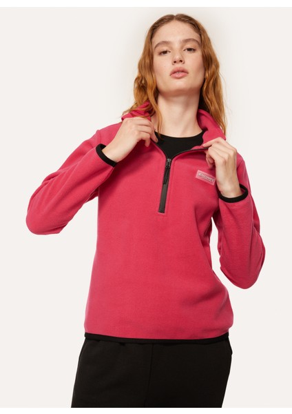 Discovery Expedition Düz Pembe Kadın Polar Sweatshırt W-Ange