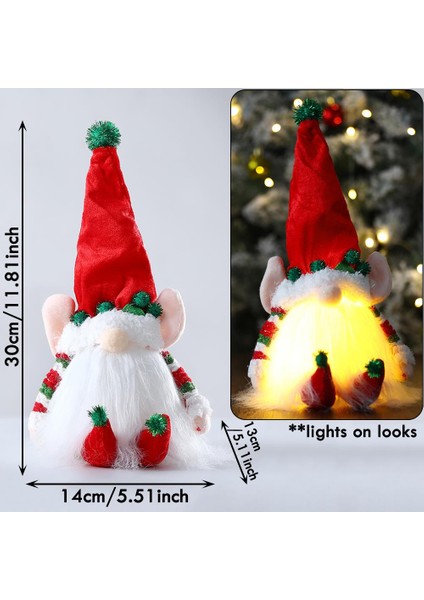 : Mini Elf Kırmızı Şapka Elf Red Hat Sevimli Peluş LED Işıklı Gnome Elf Bebek Elf Kulakları ile Noel Dekorasyon Noel Ev Noel Ağacı Süsler Çocuk Oyuncak