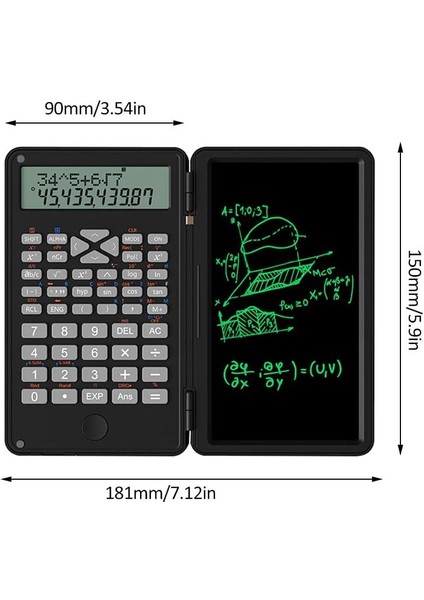 ZH69 Dijital Ekranlı Stylus 6 Inç Hesap Makinesi Dual Bilimsel Fonksiyonlu Katlanabilir