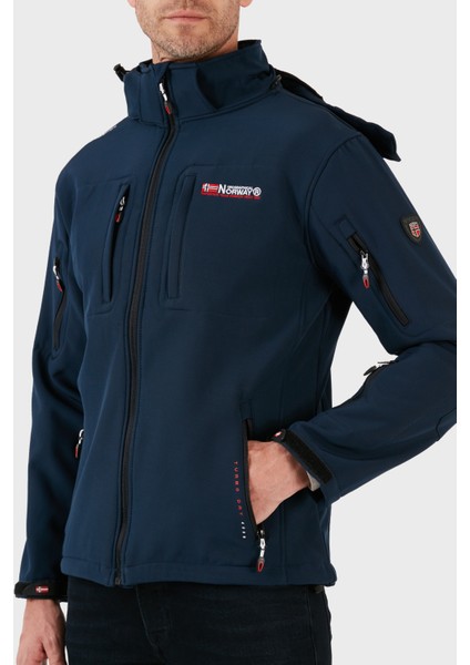 Norway Geographical Rüzgara Dayanıklı Softshell Kapüşonlu Outdoor Mont Erkek Mont Tunar