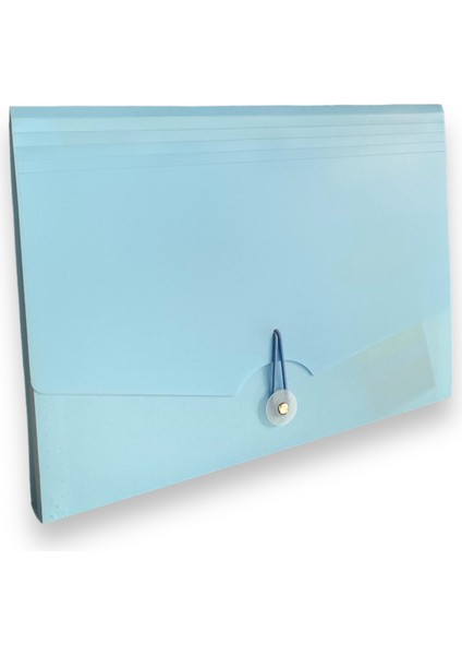 CY-9654 Bölmeli Körüklü Dosya 13 Bölmeli - Pastel Mavi