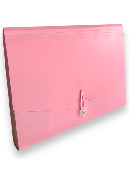 CY-9654 Bölmeli Körüklü Dosya 13 Bölmeli - Pastel Pembe