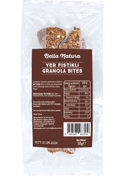 Bella Natura Yer Fıstıklı Granola Bites  50 gr