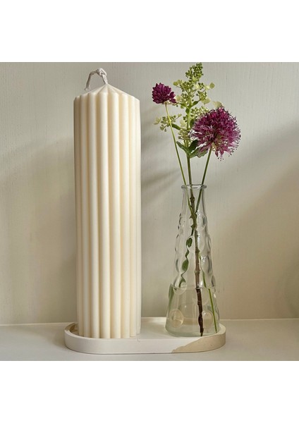 Sütun Mum Büyük Boy Dekoratif Kokulu Doğal % 100 Soya Wax