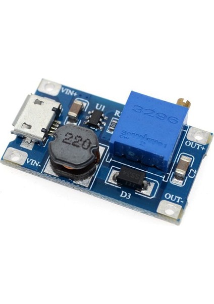 Micro USB Girişli MT3608 2A Yükseltici Dc-Dc Güç Modülü