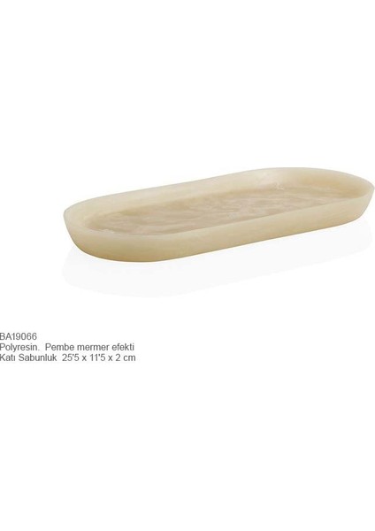 BA19066 Oval Tepsisi Pembe Mermer/altın