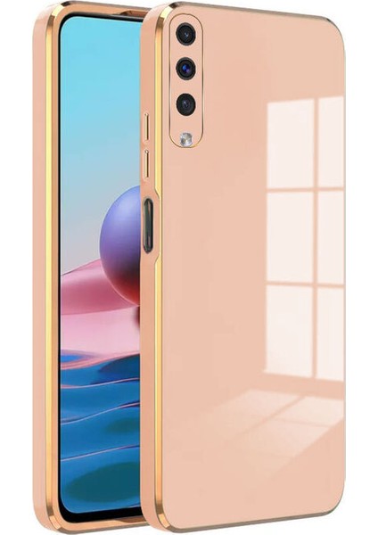 Samsung Galaxy A50 Kapak Kamera Korumalı Lazer Kesim Lüx Silikon Kılıf - Rose Gold