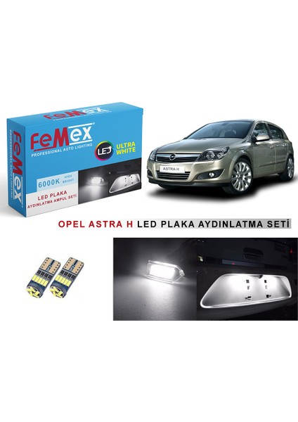 Opel Astra H LED Plaka Aydınlatma Ampul Seti Femex Parlak Beyaz