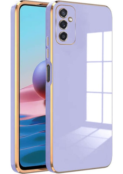 Samsung Galaxy A04S Kapak Kamera Korumalı Lazer Kesim Lüx Silikon Kılıf - Lila