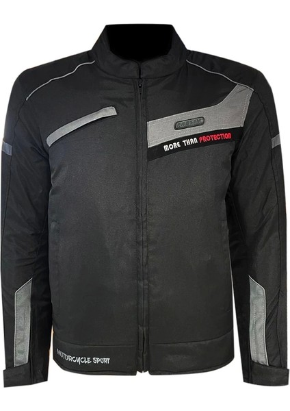 5305 Kısa Mont 4 Mevsim Siyah-Gri