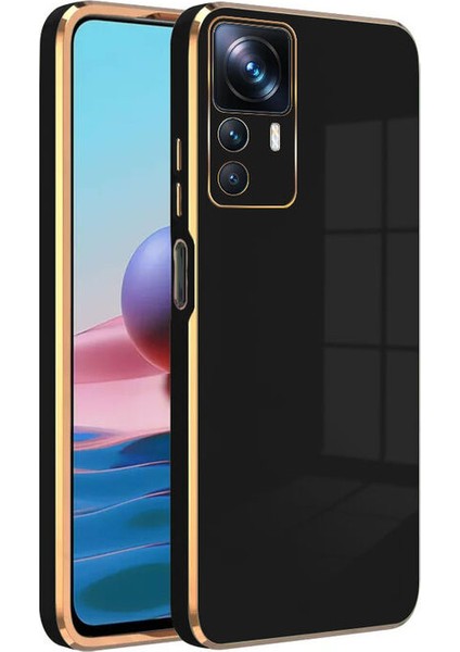 Xiaomi Mi 12T Pro Kapak Kamera Korumalı Lazer Kesim Lüx Silikon Kılıf - Siyah