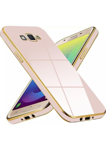 Samsung Galaxy J7 Kapak Kamera Korumalı Lazer Kesim Lüx Silikon Kılıf - Rose Gold