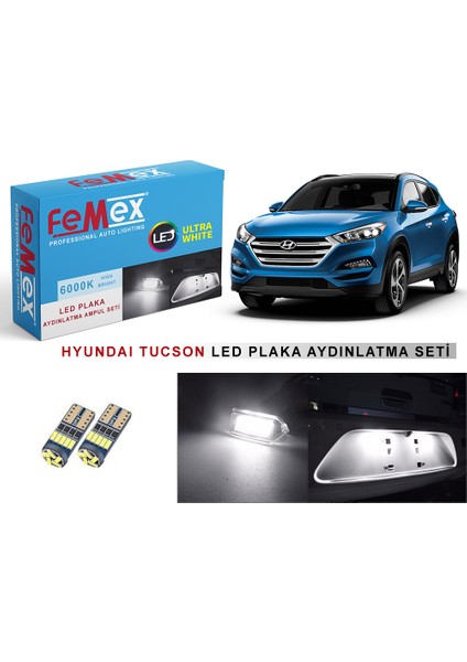 Hyundai Tucson LED Plaka Aydınlatma Ampul Seti Parlak Beyaz
