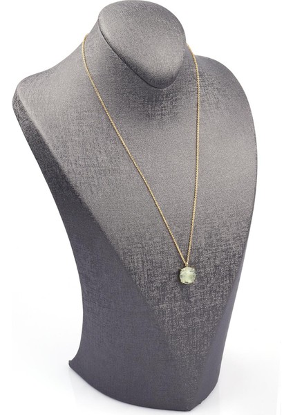 Prehnite Doğal Taş Gold Renkli Kolye fiyatları