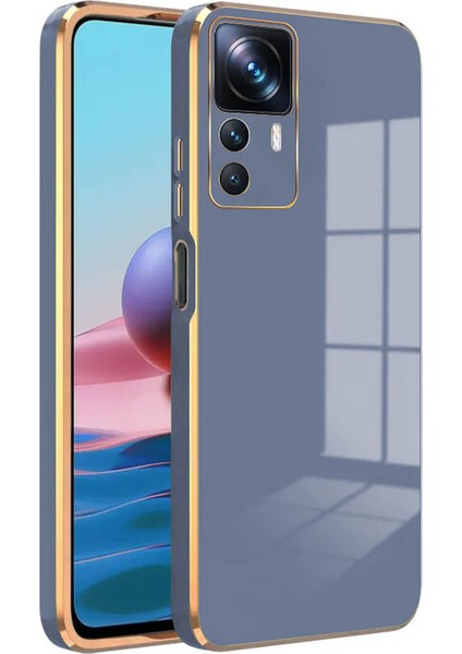 Xiaomi Mi 12T Pro Kapak Kamera Korumalı Lazer Kesim Lüx Silikon Kılıf - Petrol Mavisi