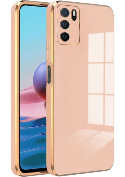 Oppo A16 Kapak Kamera Korumalı Lazer Kesim Lüx Silikon Kılıf - Rose Gold