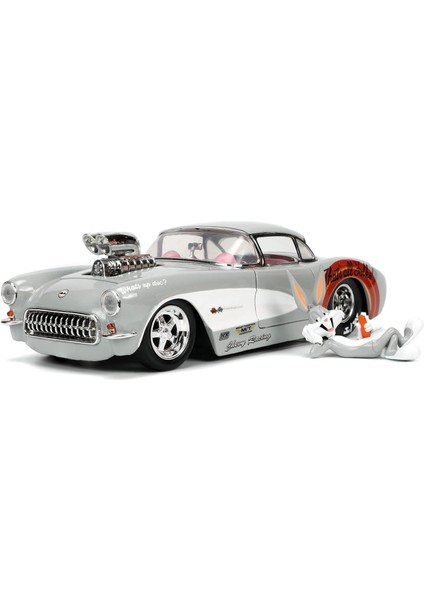 Bugs Bunny Figür ve 1957 Chevrolet Corvette Araç 1:24 253255041