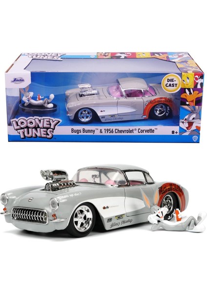 Bugs Bunny Figür ve 1957 Chevrolet Corvette Araç 1:24 253255041