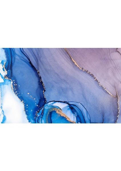 Göz Alıcı Mavi Mermer Desenli Duvar Kağıdı, Altın Görünümlü Duvar Resmi modelleri