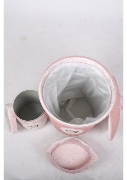 Shems Pudra 6 Parça Çeyizlik Dantelli 3'lü Banyo Paspası & 3'lü Kirli Çamaşır Sepeti Seti fiyatları