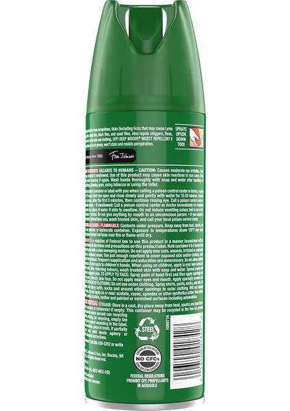 Off Deep Woods Insect Repellent Long Lasting Protection Sinek Kovucu Sprey 170 gr