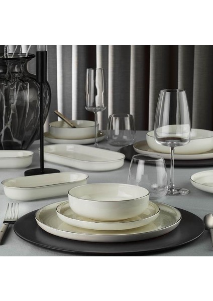 Bone Moderna 52 Parça 12 Kişilik Yemek Takımı Platin File