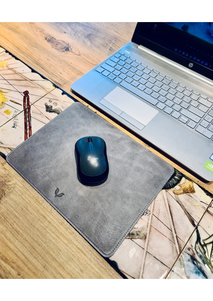 Hakiki Deri Mousepad Vintage Gri